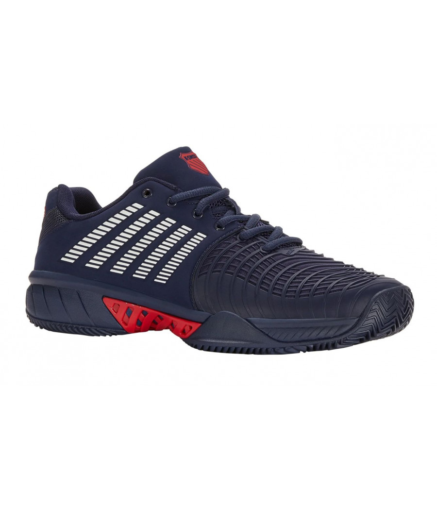 Chaussures de padel K-Swiss Express light 3 HB couleur bleu et rouge