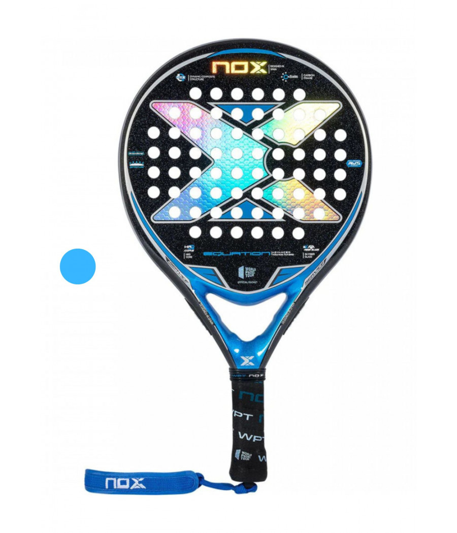 Raquette de padel Nox Equation WPT bleu et noir brillant