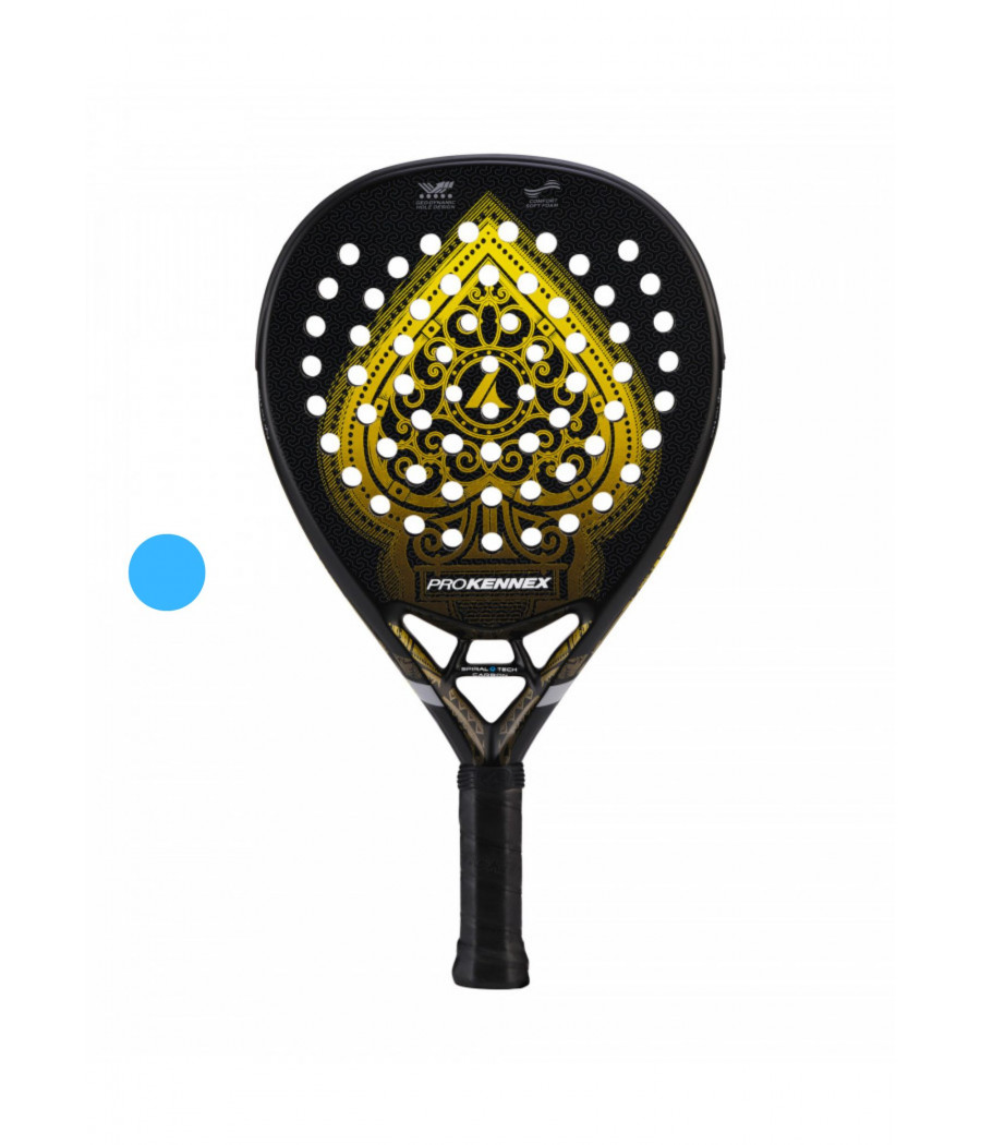 Raquette de padel Pro Kennex Black ACE-Gold pour les problèmes de coude noir et or