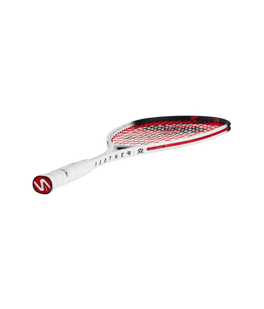 Raquette de squash Salming Fusione Feather rouge et blanche