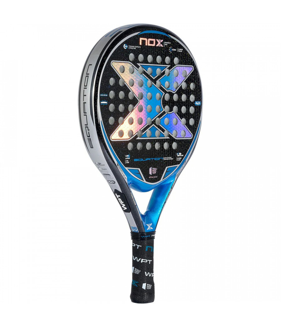 Raquette de padel Nox Equation WPT bleu et noir brillant