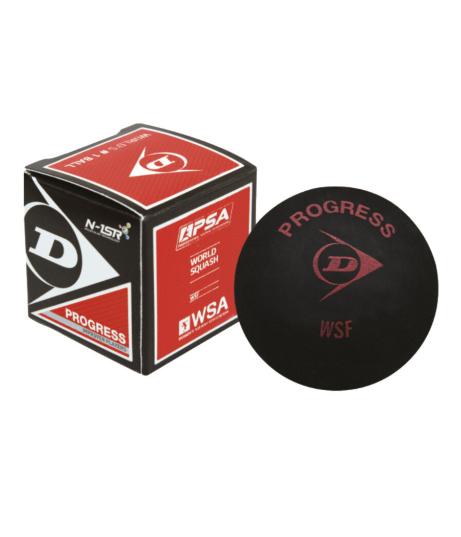 Balle de squash Dunlop un point rouge - Progress