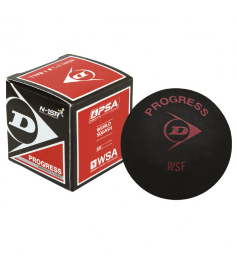 Balle de squash Dunlop un point rouge - Progress