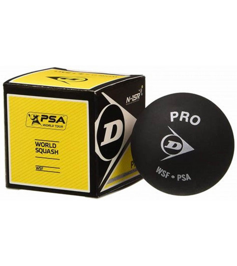 Balle de squash Dunlop deux points jaunes - Pro