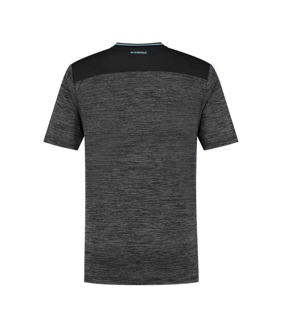 T-Shirt hypercourt K-Swiss Tee Melange gris et noir