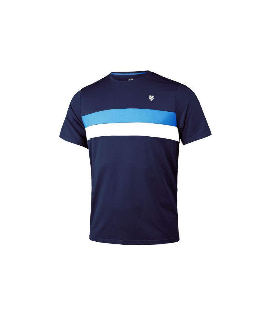 T-Shirt K-Swiss Core Team Stripe Crew bleu