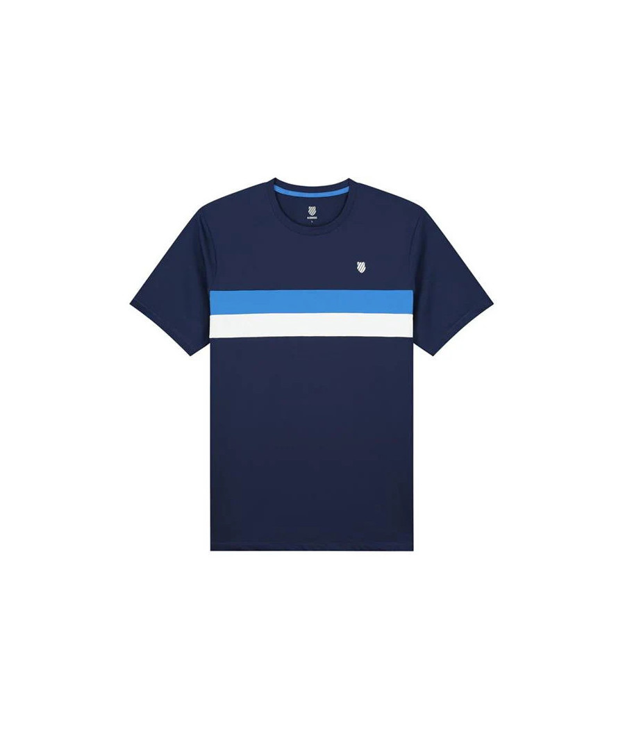 T-Shirt K-Swiss Core Team Stripe Crew bleu