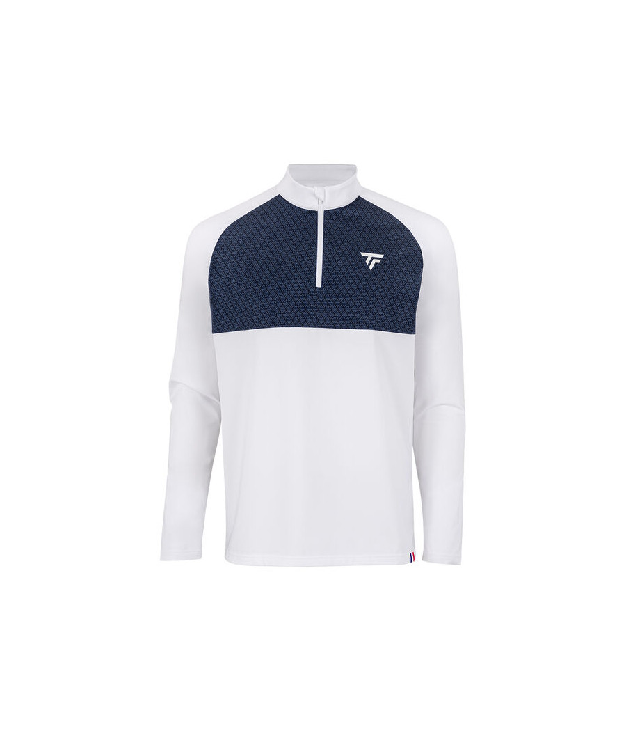 Veste Tecnifibre Thermo Zipper Longsleeves blanc et bleu