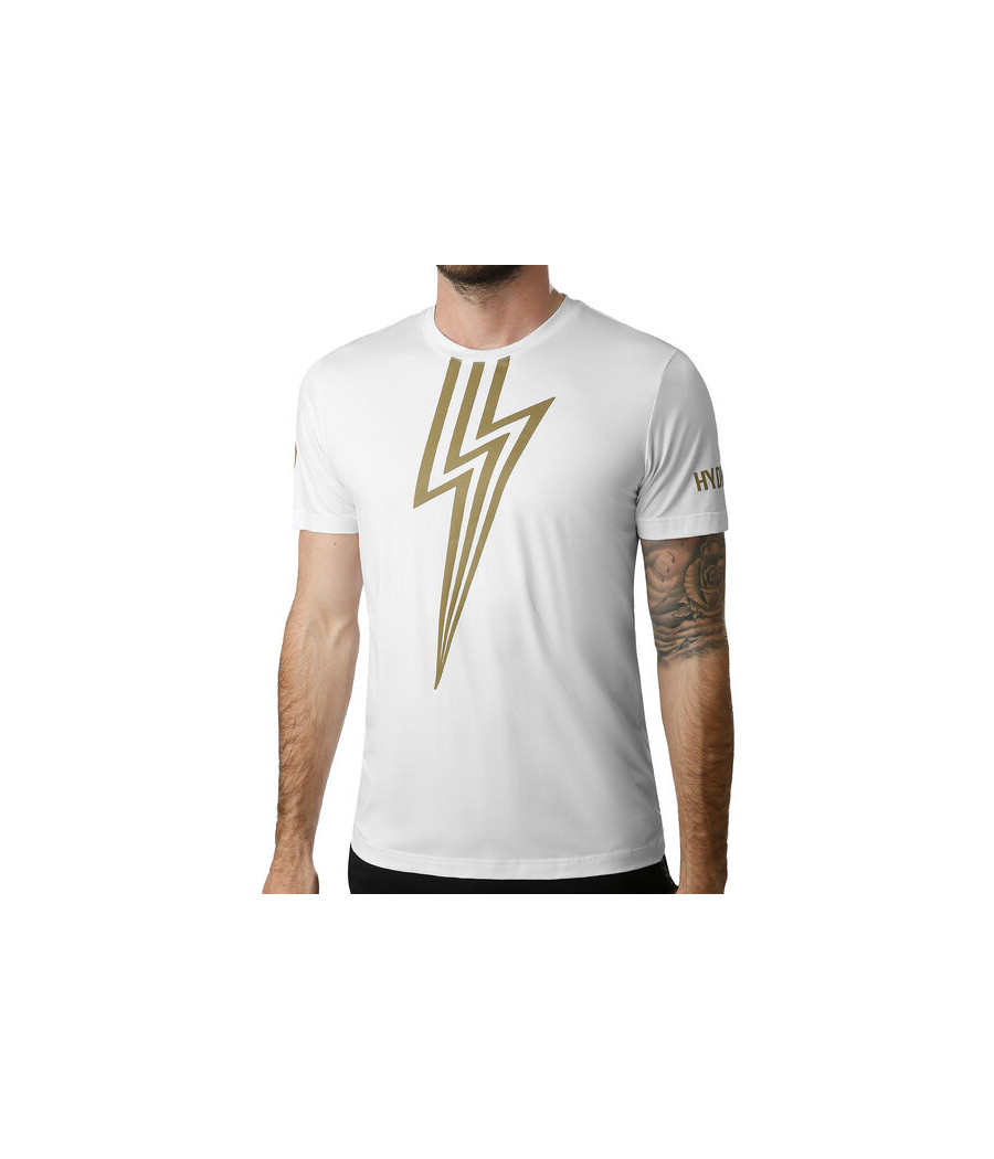 T-Shirt Hydrogen Flash Tech blanc et or