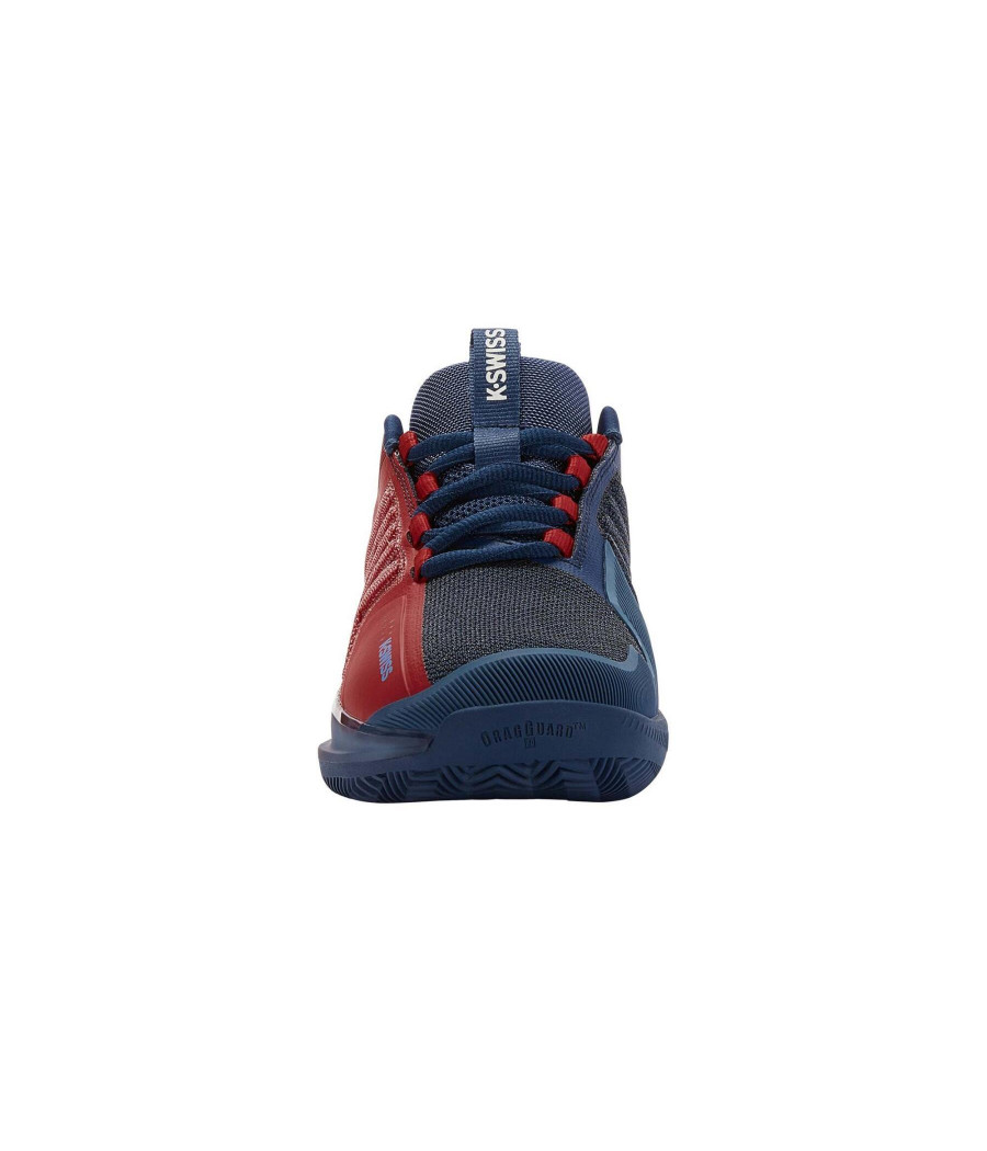 Chaussures de Padel K-Swiss Ultrashot 3 HB couleur bleu et rouge