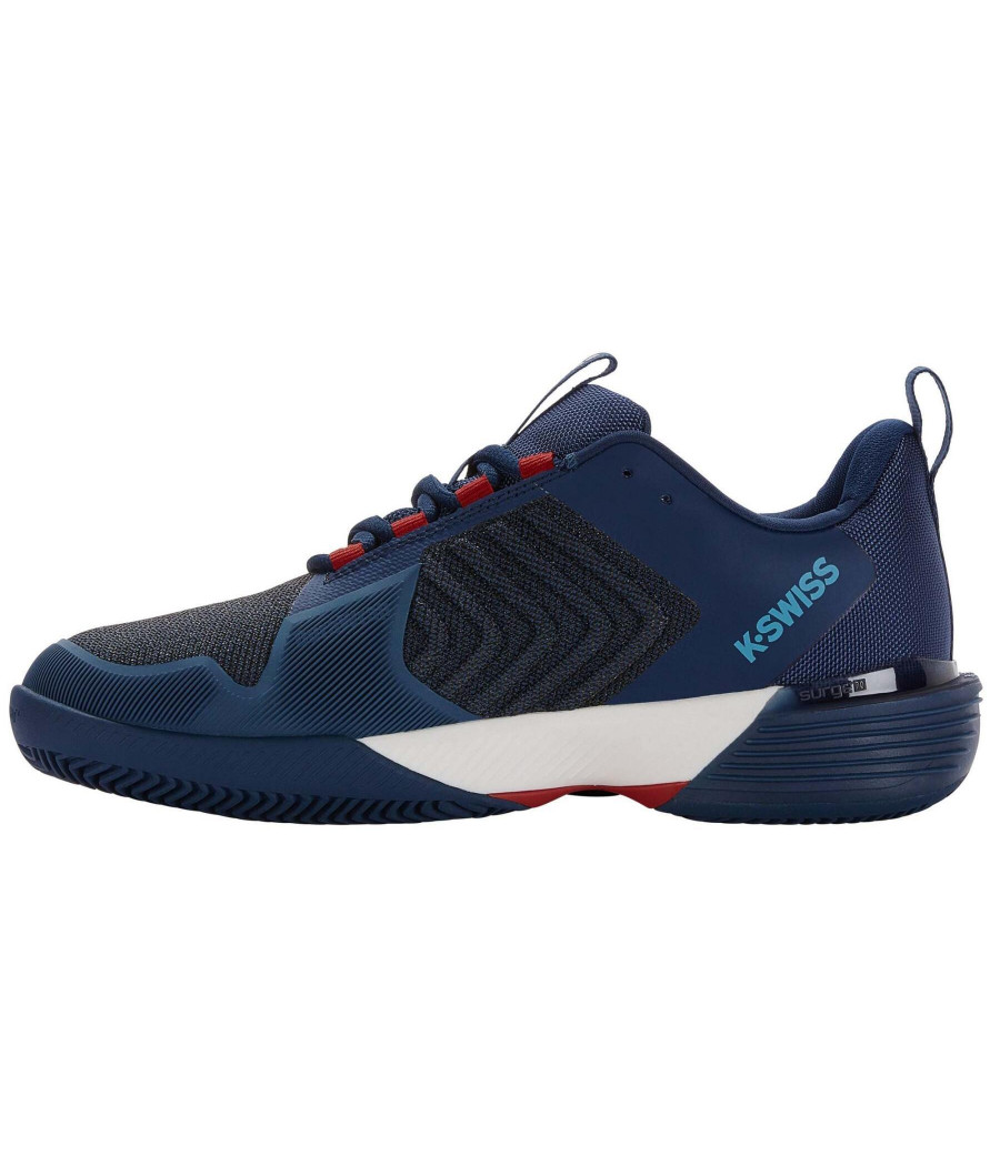 Chaussures de Padel K-Swiss Ultrashot 3 HB couleur bleu et rouge