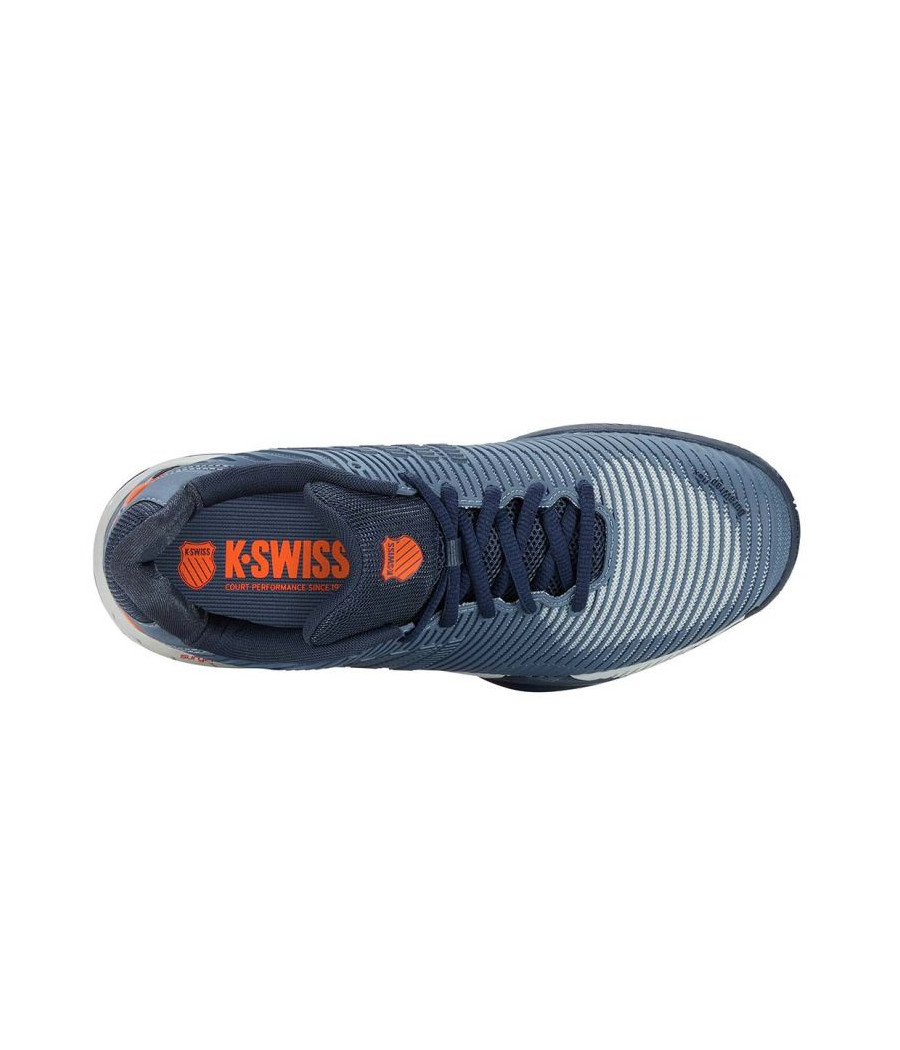 Chaussures de Padel K-Swiss hypercourt express 2 HB couleur gris, bleu et orange