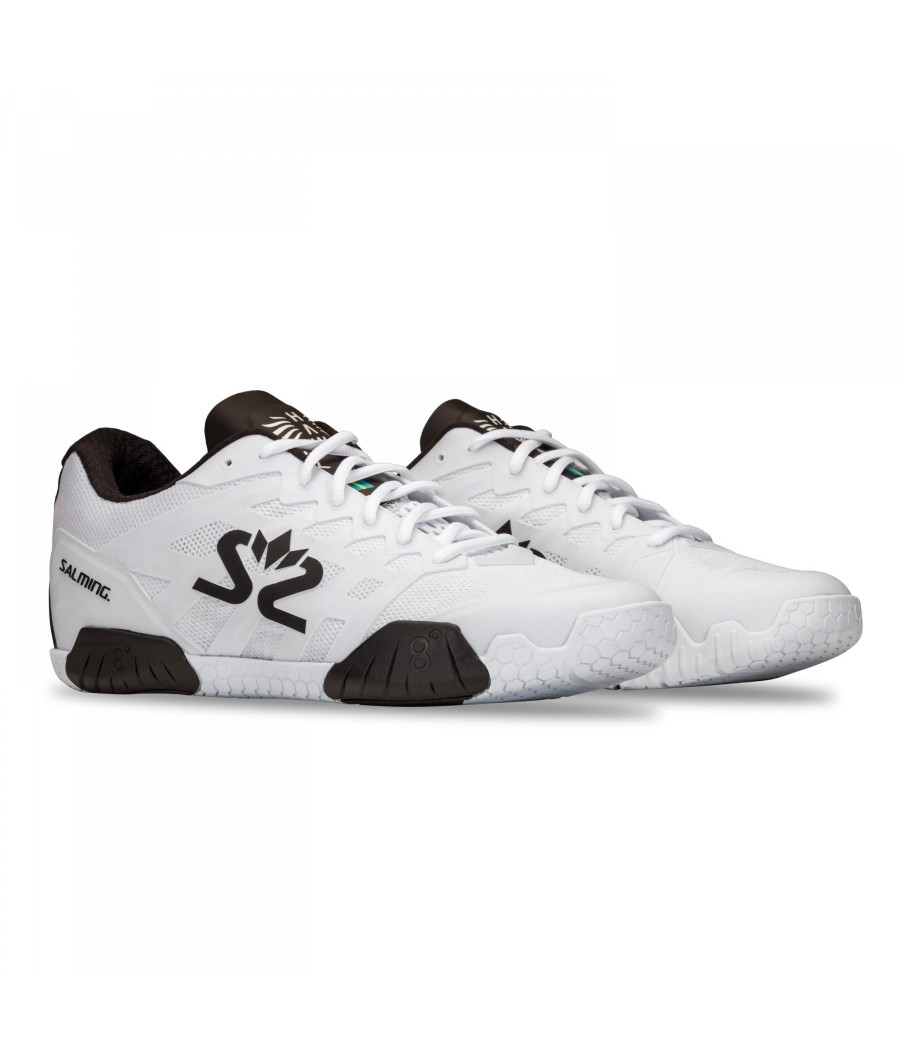 Chaussure indoor hommes Salming Hawk 2 blanche et noire