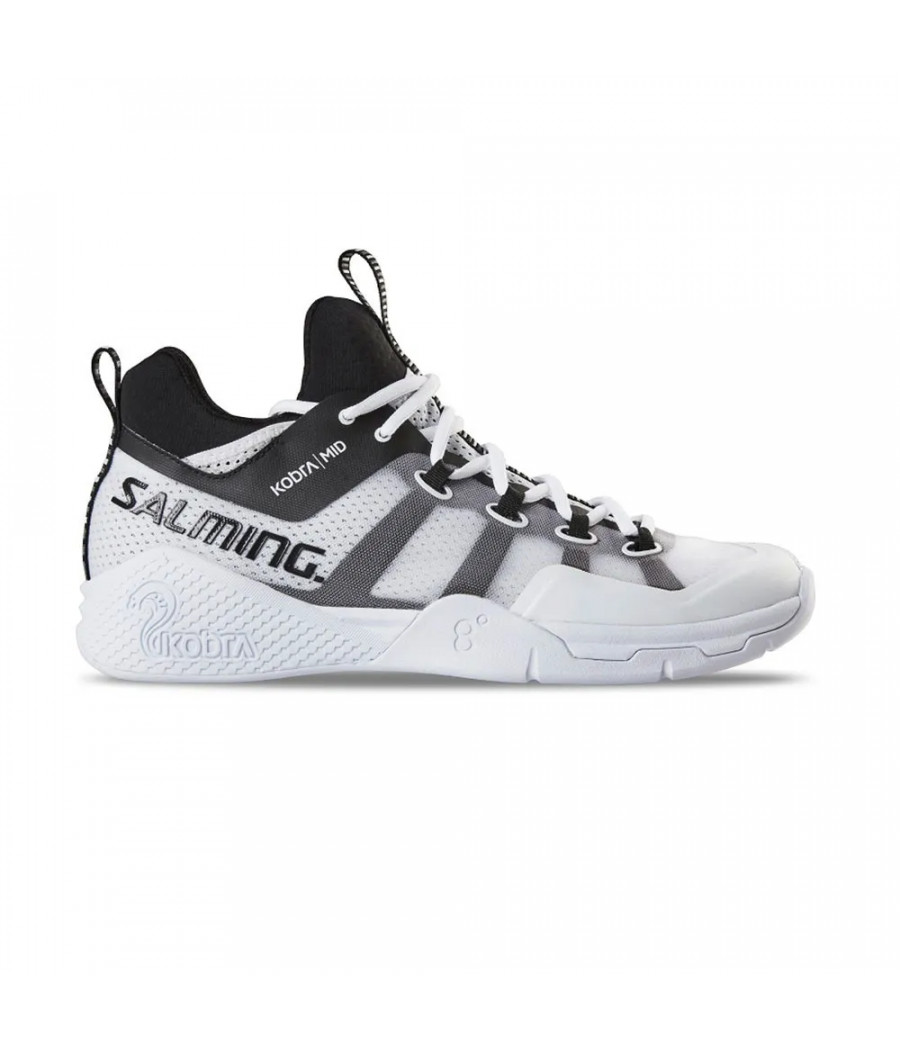 Chaussure indoor hommes Salming Kobra Mid 2 blanche et noire